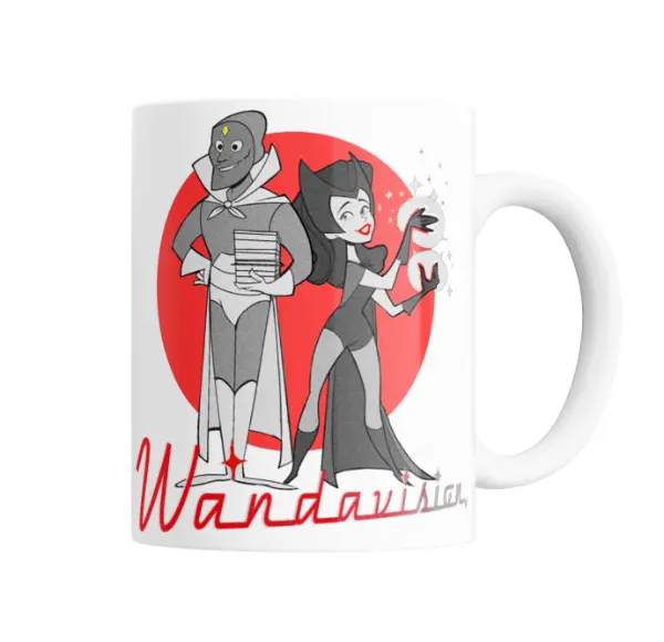 Taza de Cerámica WandaVision Vision y Scarlet Witch Estilo Retro