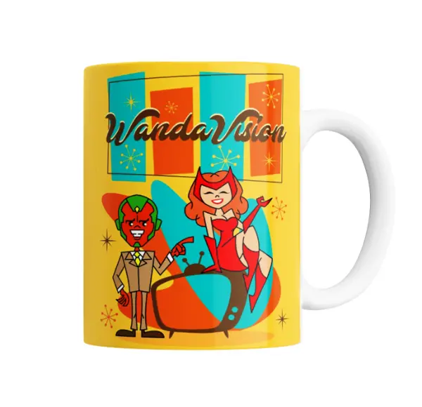 Taza de Cerámica WandaVision Vision y Scarlet Witch Retro
