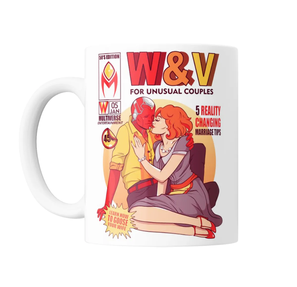 Taza de Cerámica WandaVision Vision y Scarlet Witch Revista Retro - vista 2