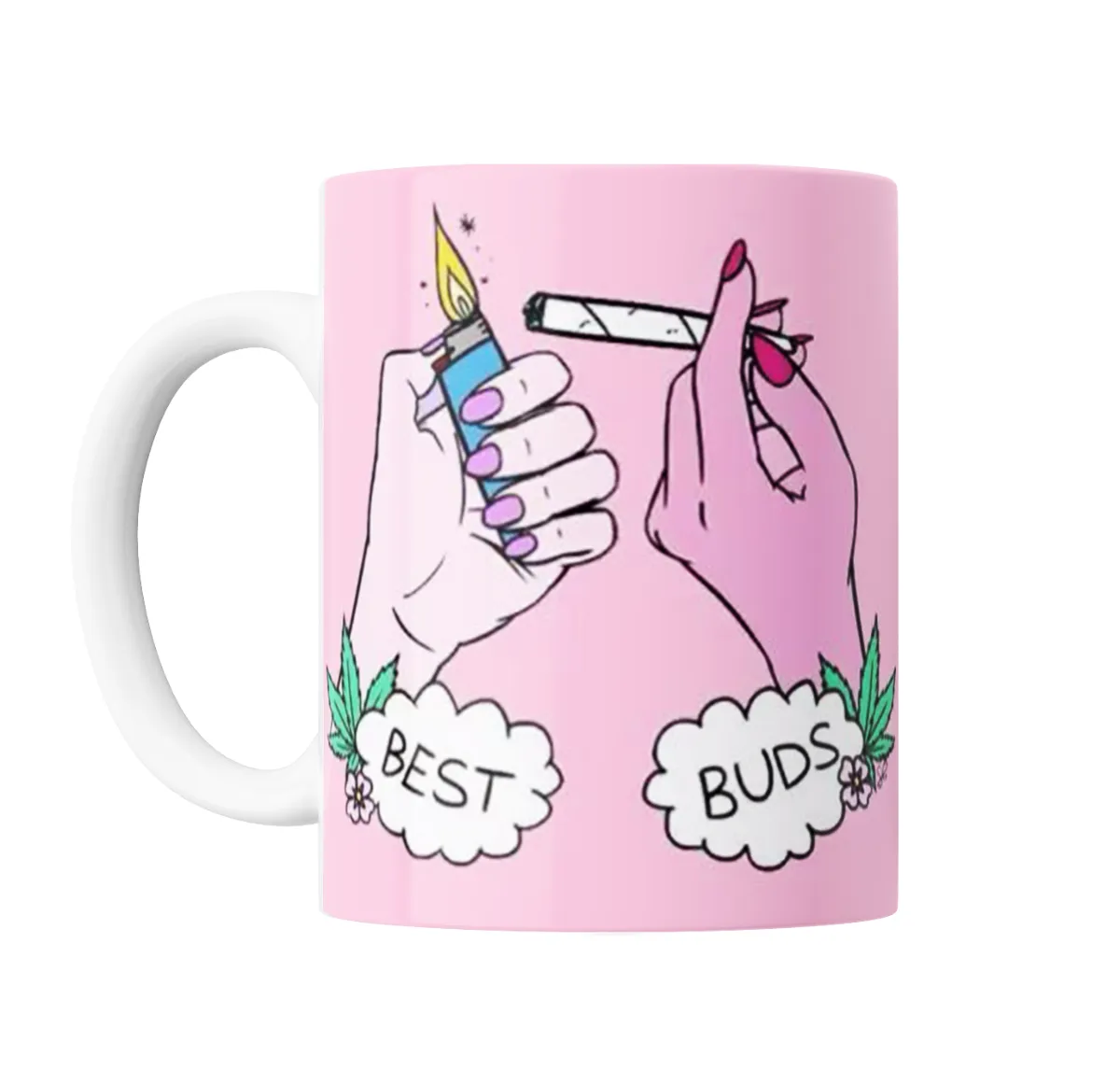 Taza de Cerámica Weed Best Buds Encendedor y Porro - vista 2