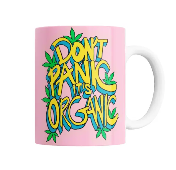 Taza de Cerámica Don't Panic It's Organic Hojas de Marihuana