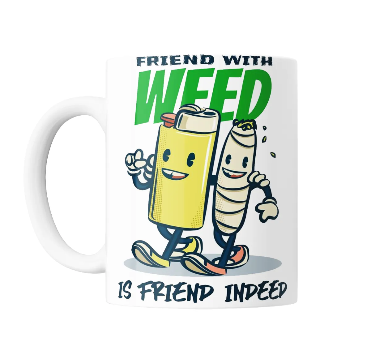 Taza de Cerámica Friend with Weed Is Friend Indeed Encendedor y Porro - vista 2