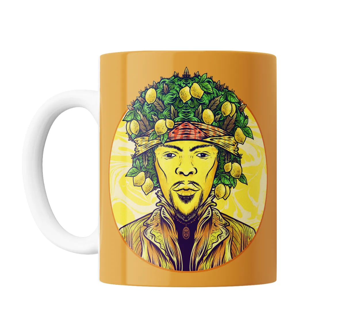 Taza de Cerámica Weed Limones Retrato Ilustrado - vista 2