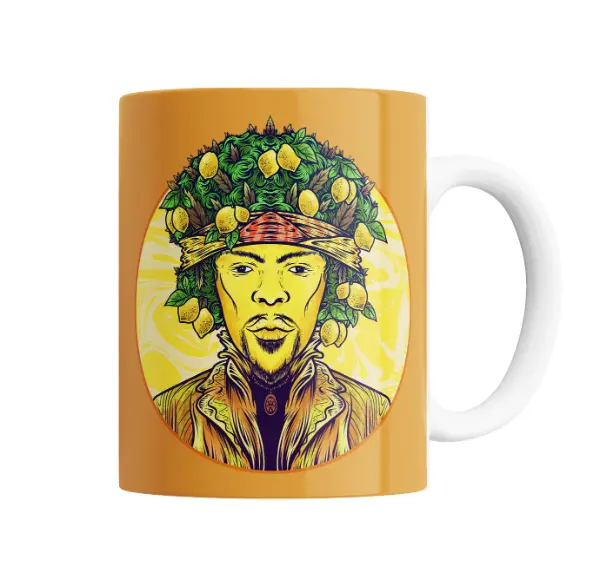 Taza de Cerámica Weed Limones Retrato Ilustrado