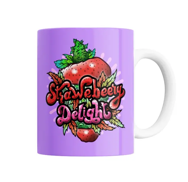 Taza de Cerámica Strawberry Delight Frutilla y Cogollo