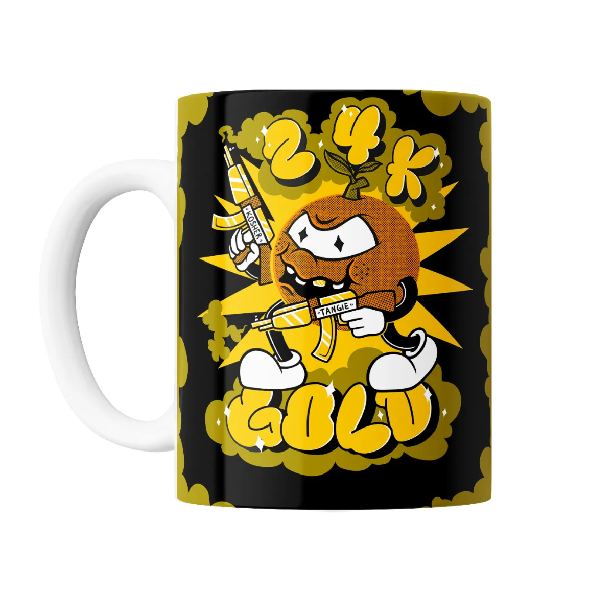 Taza de Cerámica Naranja 24K Gold Kosher Tangie - vista 2