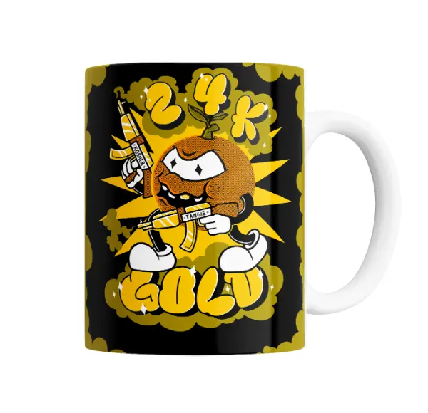 Taza de Cerámica Naranja 24K Gold Kosher Tangie