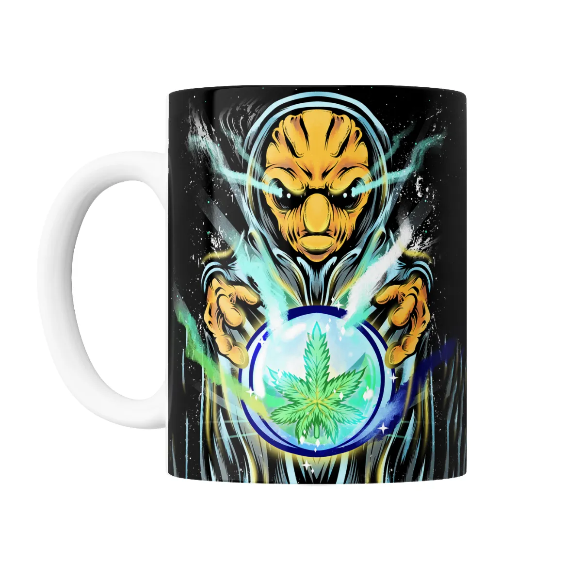 Taza de Cerámica Weed Alien Mago Cannabis - vista 2