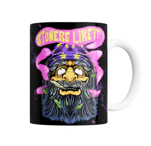 Taza de Cerámica Stoners Like It Viejo con Porro