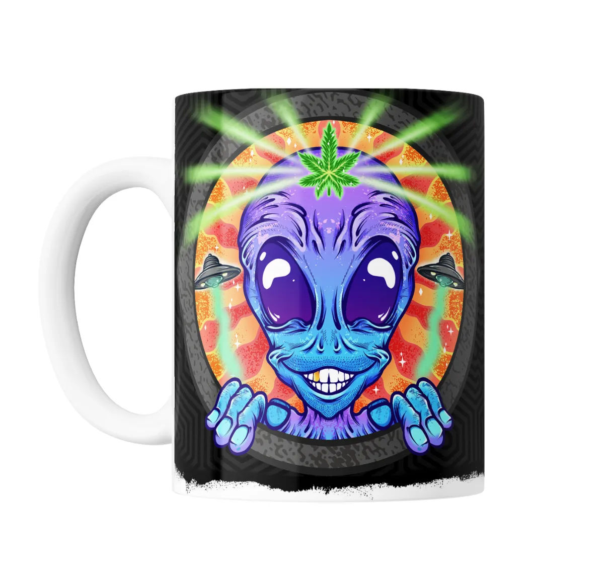 Taza de Cerámica Alien Marihuana Ovnis - vista 2