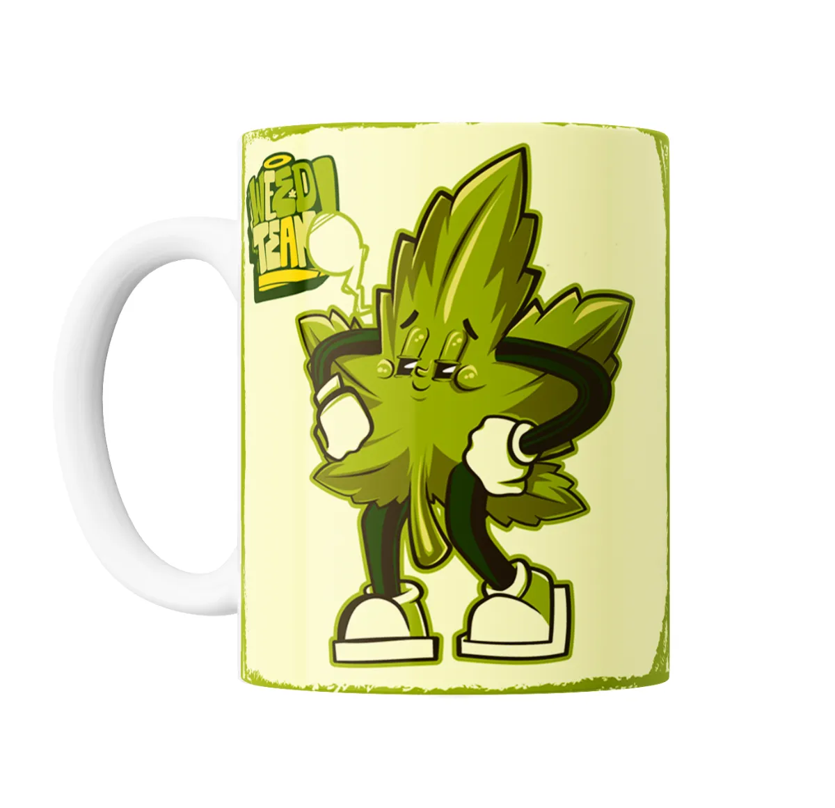 Taza de Cerámica Weed Team Hoja Personaje Cartoon - vista 2