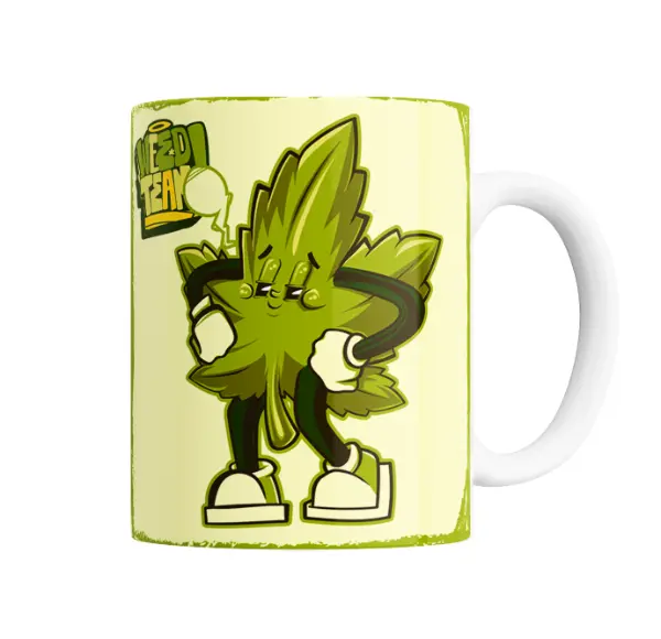 Taza de Cerámica Weed Team Hoja Personaje Cartoon