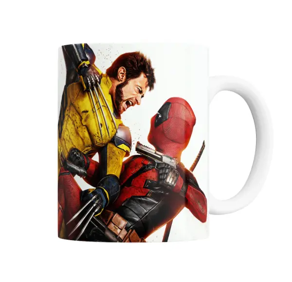 Taza de Cerámica Deadpool y Wolverine Pelea