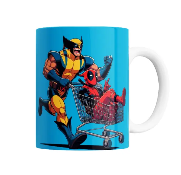Taza de Cerámica Marvel Wolverine y Deadpool en Carrito