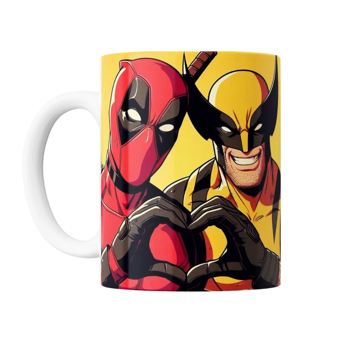 Taza de Cerámica Marvel Deadpool y Wolverine Corazones - vista 2