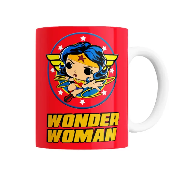 Taza de Cerámica Wonder Woman Funko Pop Estilo Chibi