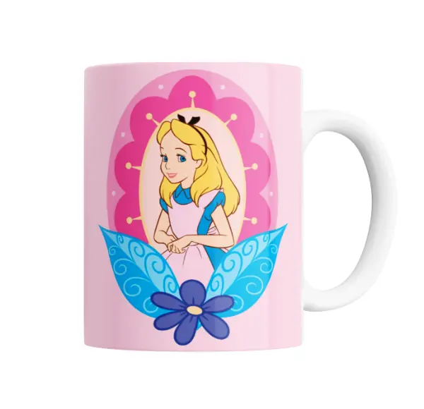 Taza de Cerámica Alicia Disney Flor Azul