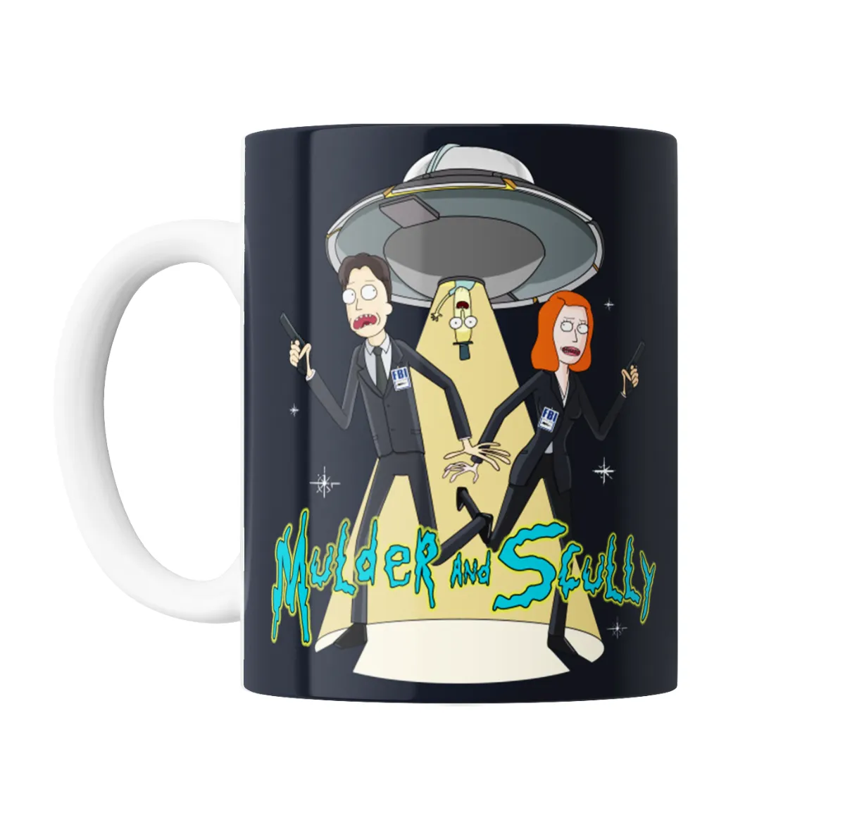 Taza de Cerámica X Files Mulder y Scully Estilo Rick and Morty - vista 2