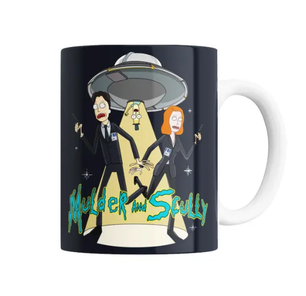 Taza de Cerámica X Files Mulder y Scully Estilo Rick and Morty