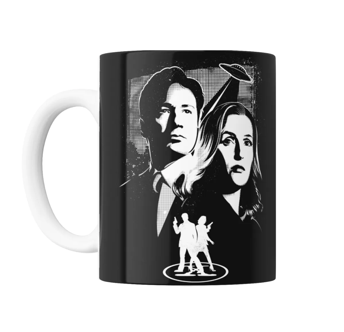 Taza de Cerámica X Files Mulder y Scully con Platillo Volador - vista 2