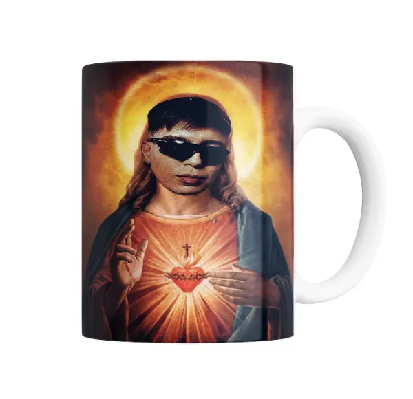 Taza de Cerámica YSY A Sagrado Corazón con Lentes