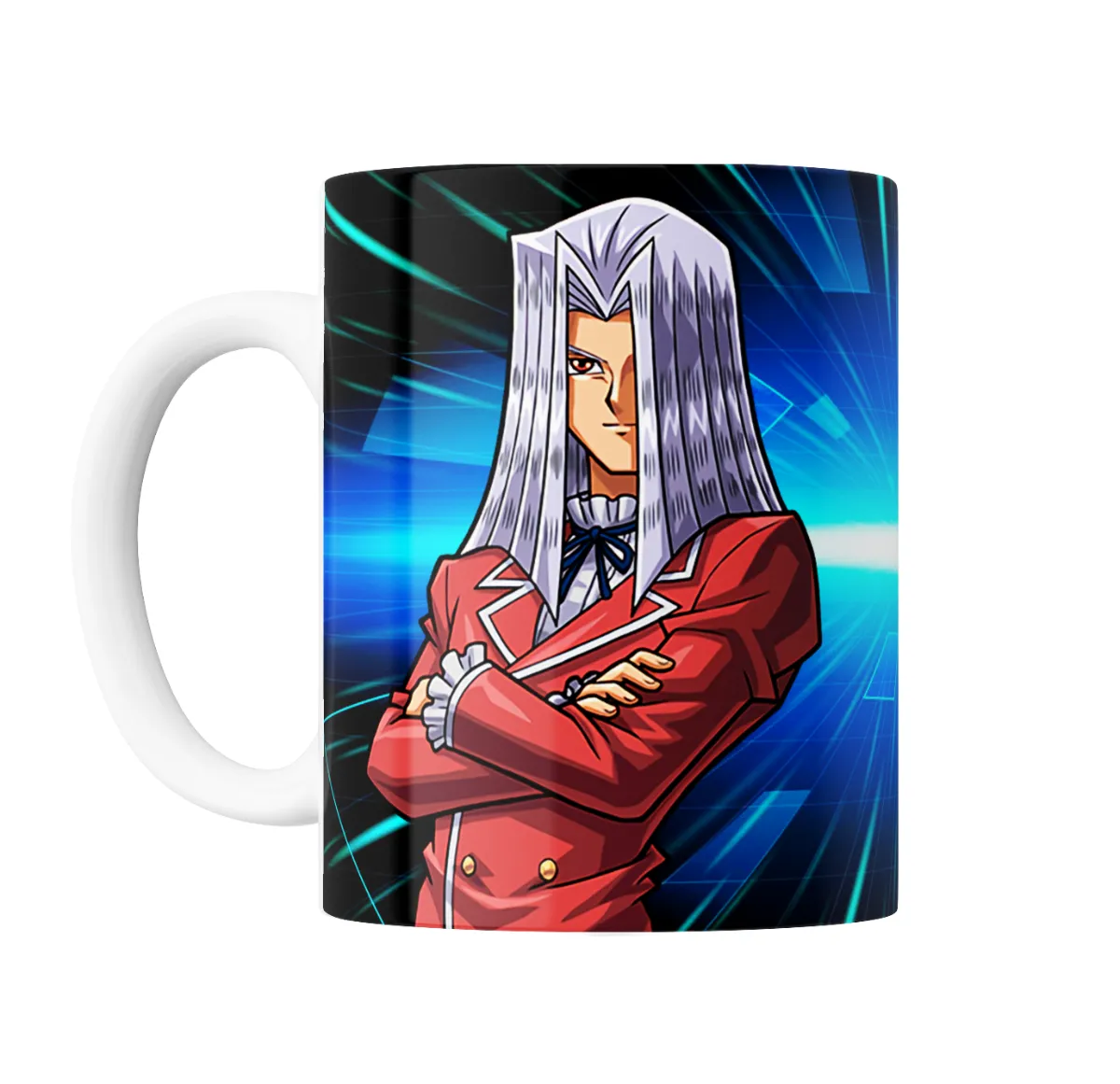 Taza de Cerámica Yu Gi Oh Personaje Cabello Plateado Campera Roja - vista 2