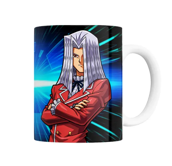 Taza de Cerámica Yu Gi Oh Personaje Cabello Plateado Campera Roja
