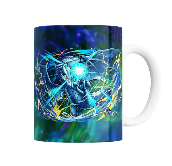 Taza de Cerámica Yu Gi Oh Dragón Blanco de Ojos Azules Relámpago