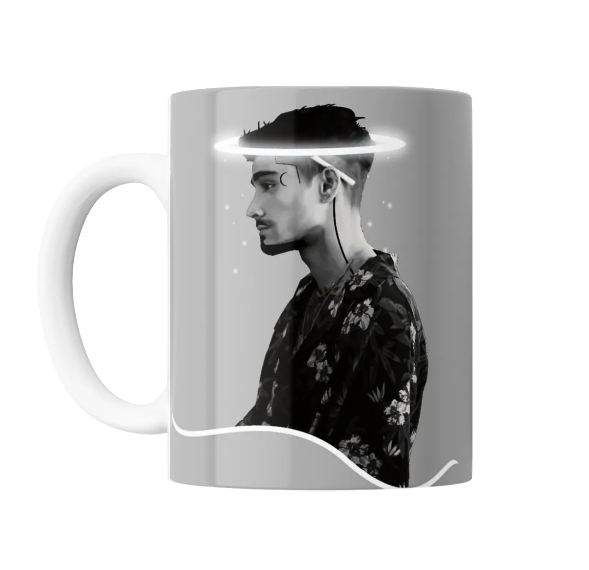 Taza de Cerámica Zayn Malik Perfil Halo Camisa Floral - vista 2