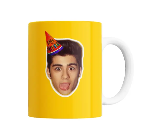Taza de Cerámica Zayn Malik Cumpleaños con Gorro de Fiesta