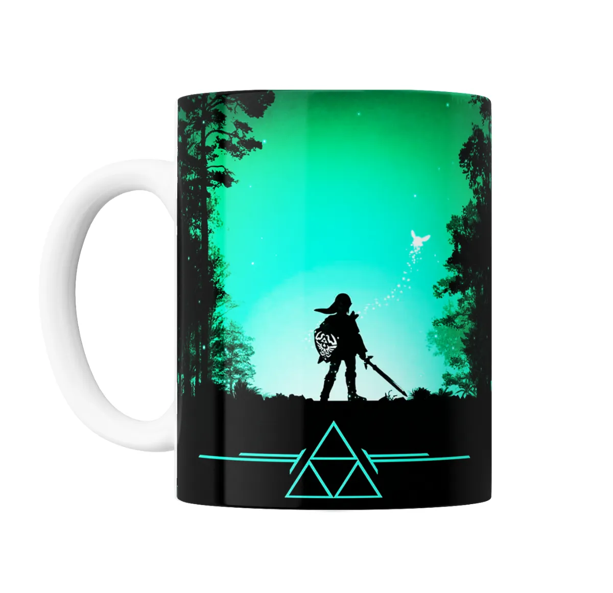 Taza de Cerámica Zelda Link Silueta Triforce Verde - vista 2