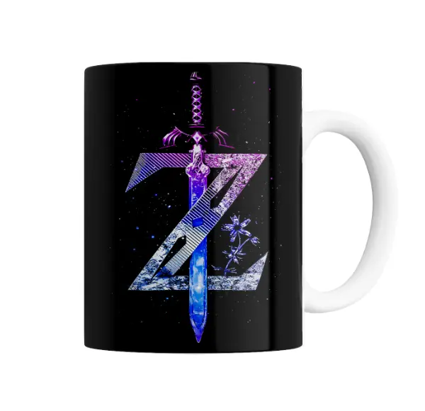Taza de Cerámica Zelda Espada Maestra y Logo Galáctico