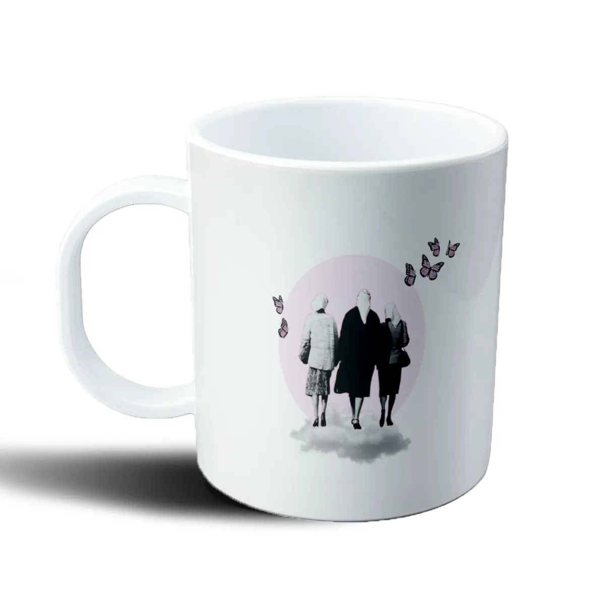 Taza de Plástico Abuelas de Plaza de Mayo Pañuelos Blancos Mariposas - vista 2
