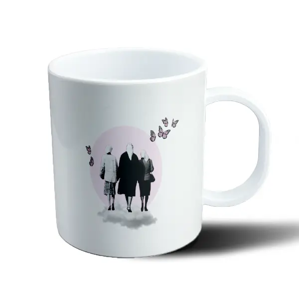 Taza de Plástico Abuelas de Plaza de Mayo Pañuelos Blancos Mariposas