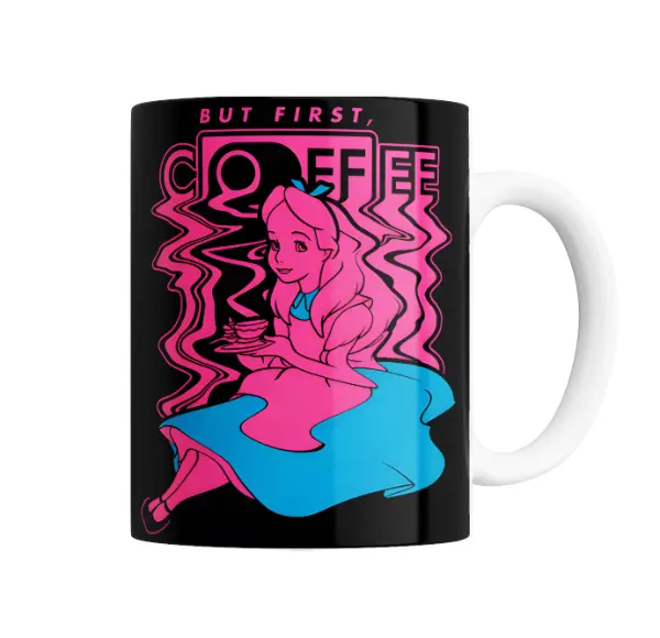 Taza de Cerámica Alicia en el País de las Maravillas But First Coffee