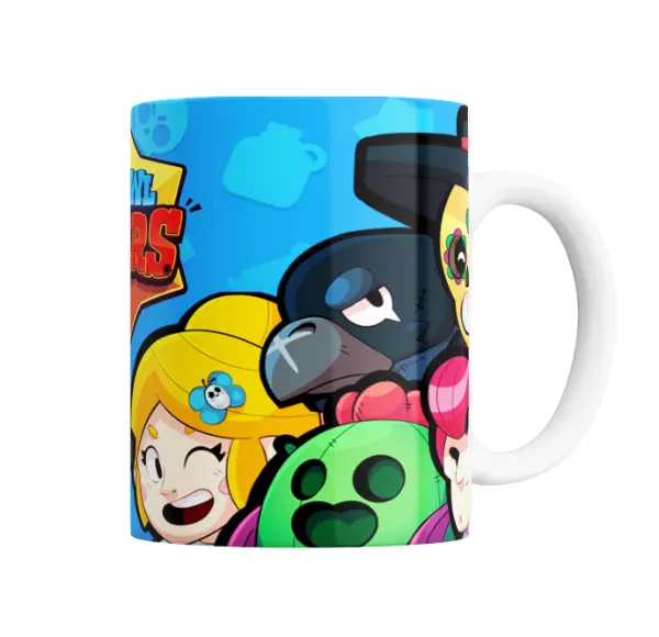 Taza de Cerámica Brawl Stars Logo y Personajes