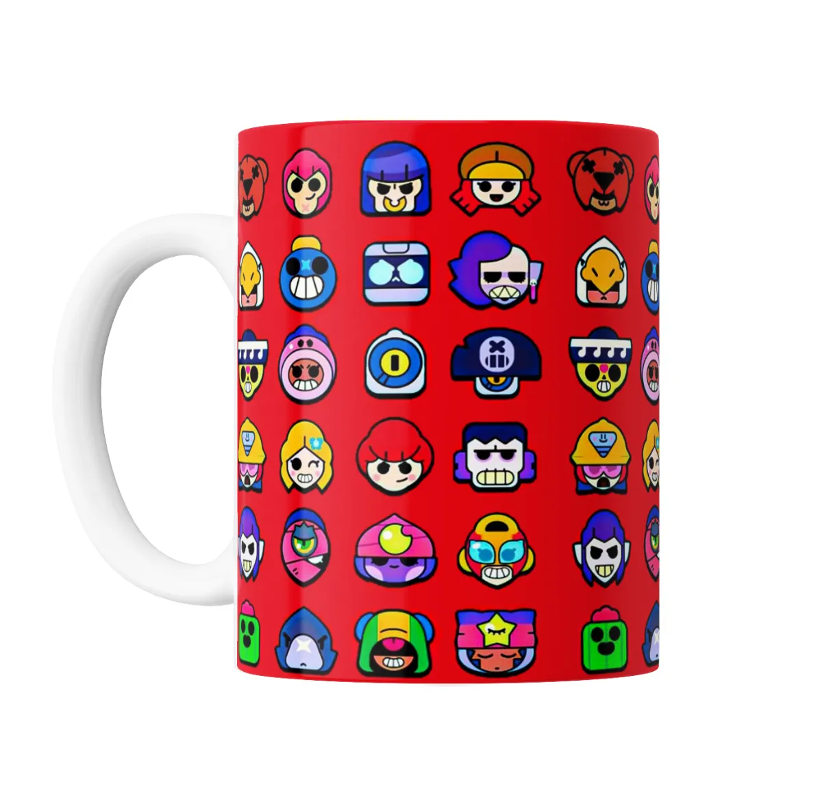 Taza de Cerámica Brawl Stars Iconos Personajes Rojo - vista 2