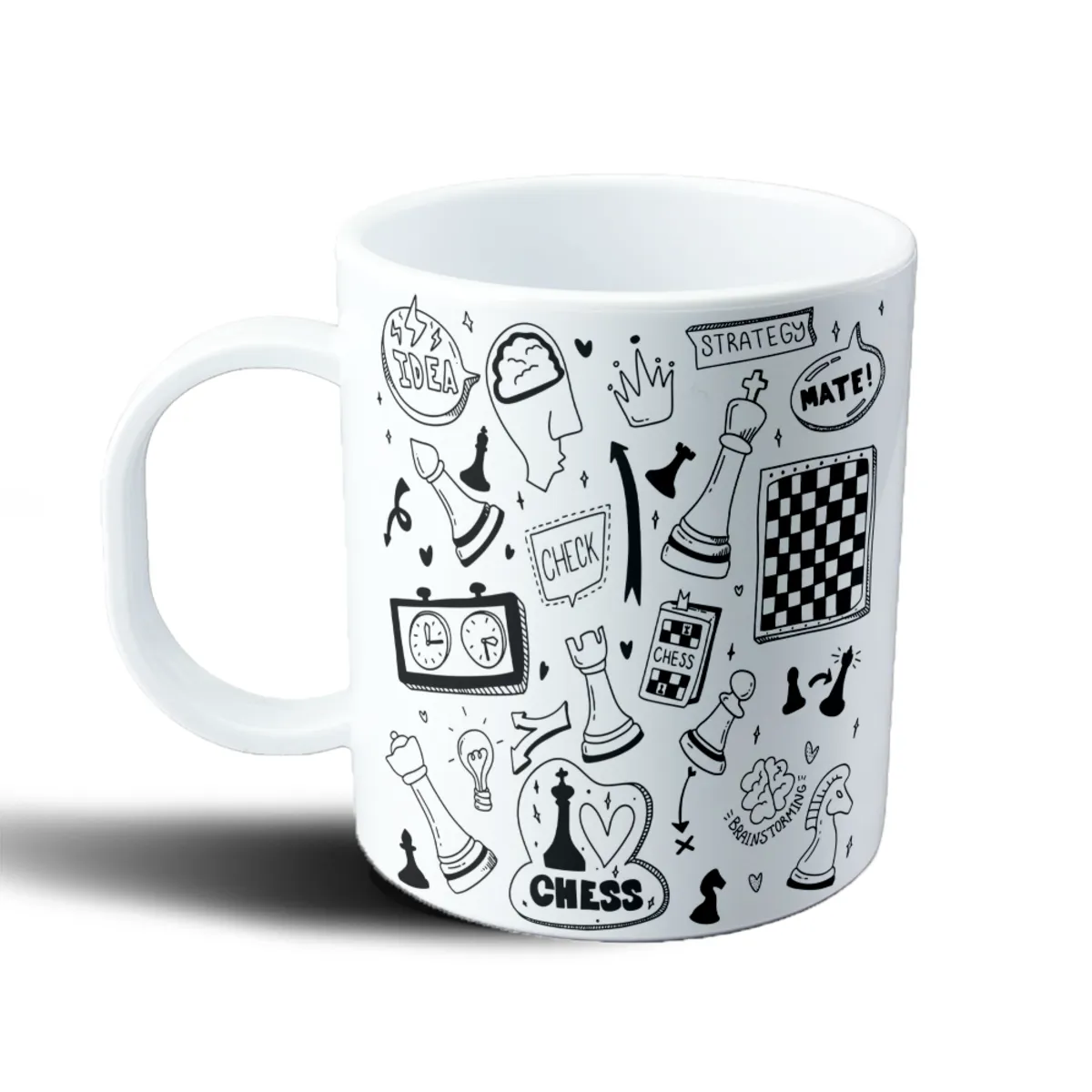 Taza de Plástico Ajedrez Doodle Strategy Mate - vista 2