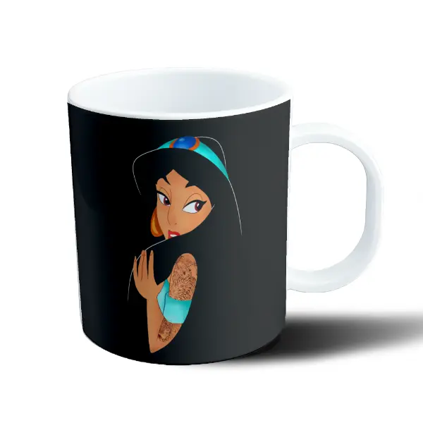 Taza de Plástico Aladdin Princesa Jasmine Tatuada