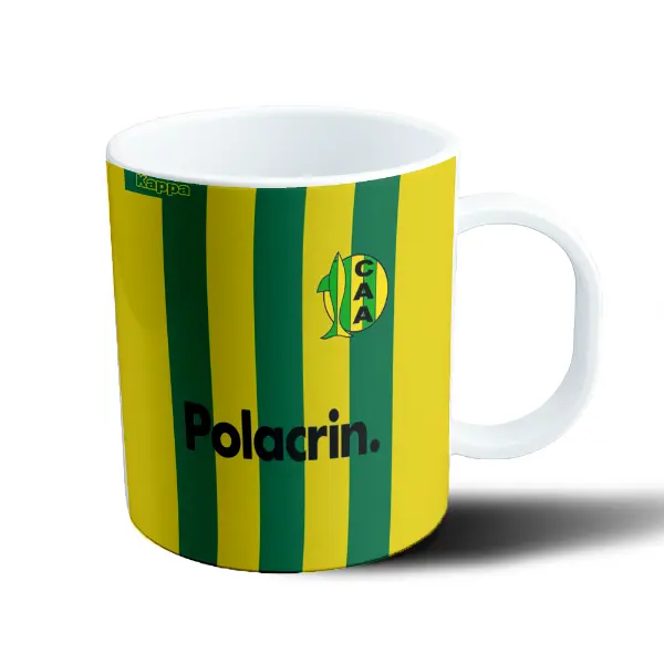 Taza de Plástico Aldosivi Camiseta Rayas Verdes y Amarillas