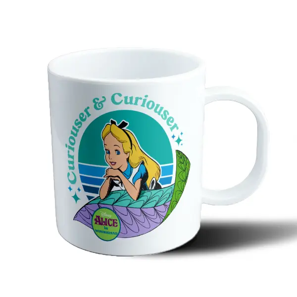 Taza de Plástico Alicia en el País de las Maravillas Curiouser and Curiouser