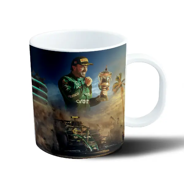 Taza de Plástico Alonso Aston Martin Podio