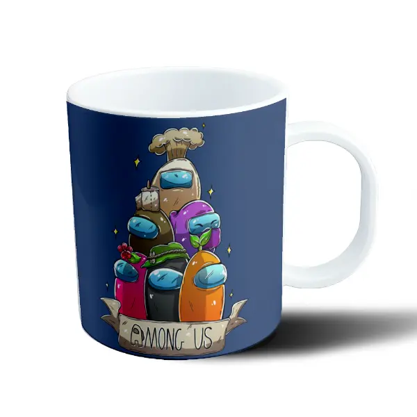 Taza de Plástico Among Us Tripulantes con Plantas y Sombreros
