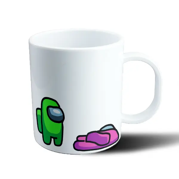Taza de Plástico Among Us Personajes Verde y Morado