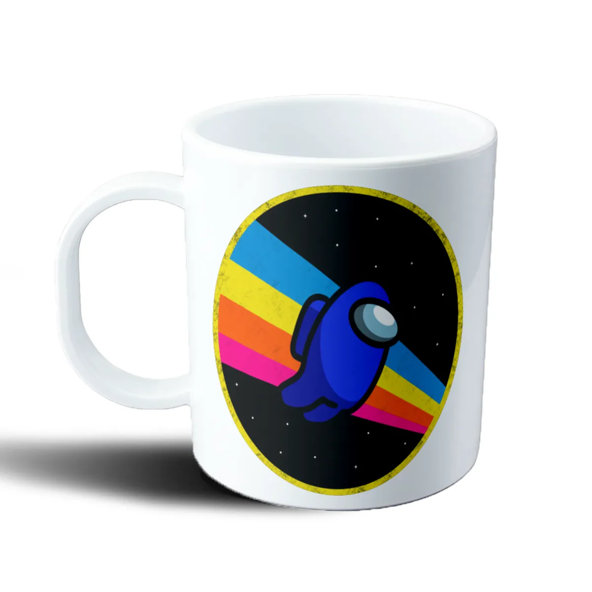 Taza de Plástico Among Us Tripulante Azul con Arcoíris Espacial - vista 2