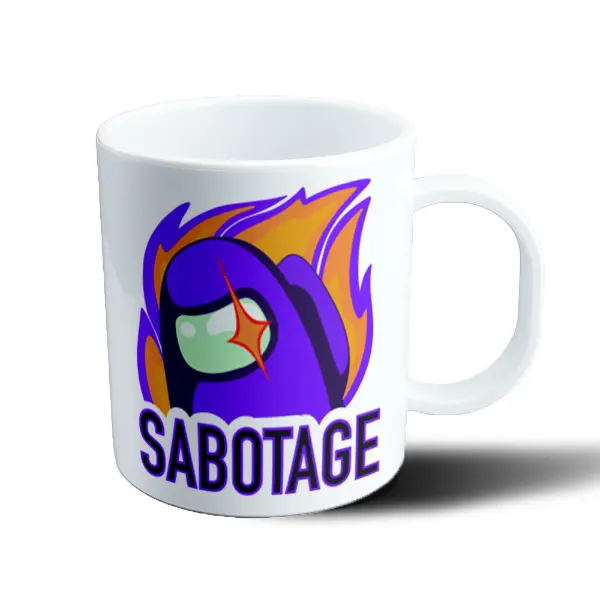 Taza de Plástico Among Us Sabotage Impostor Violeta