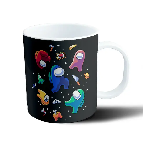 Taza de Plástico Among Us Personajes y Armas Espacio