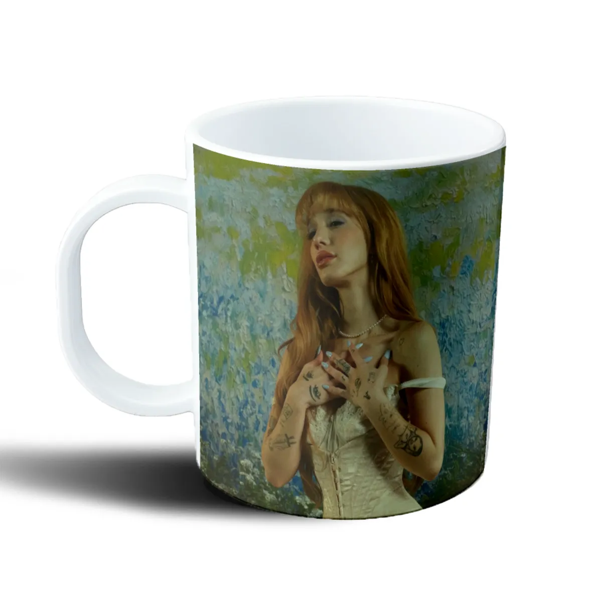 Taza de Plástico Angela Torres Retrato Pintura - vista 2
