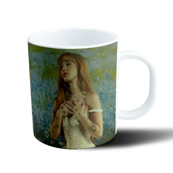 Taza de Plástico Angela Torres Retrato Pintura