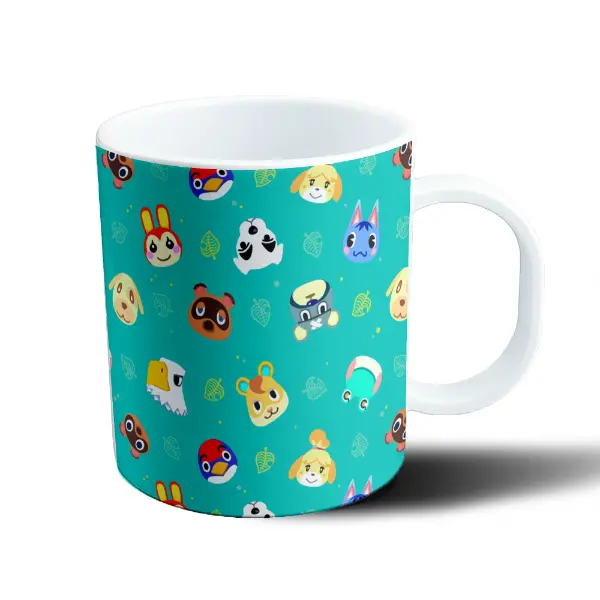 Taza de Plástico Animal Crossing Vecinos Patrón Verde